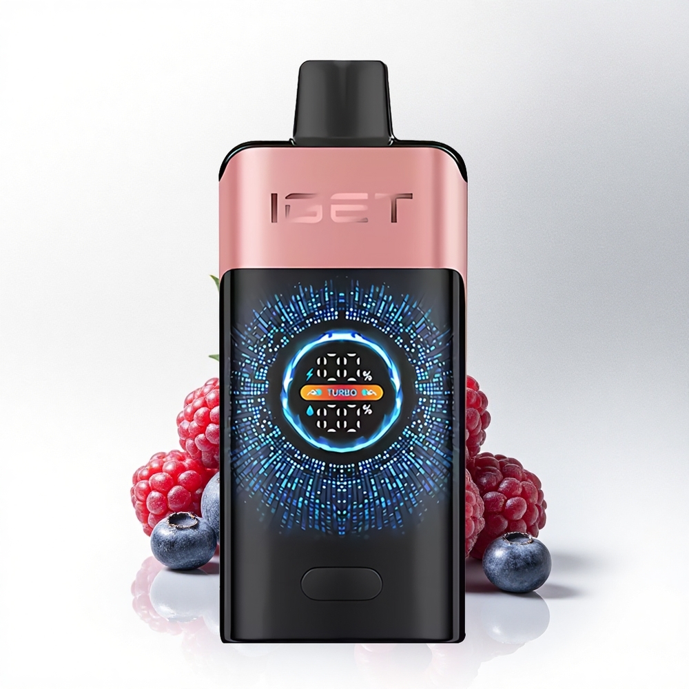 IGET ONE 12000 Puffs Blauwe Framboos 2700 mAh Dubbel Mesh