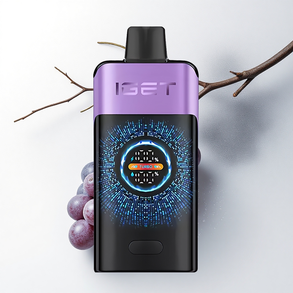 IGET ONE 12000 Puffs Druiven IJs Dual Mesh Scherm