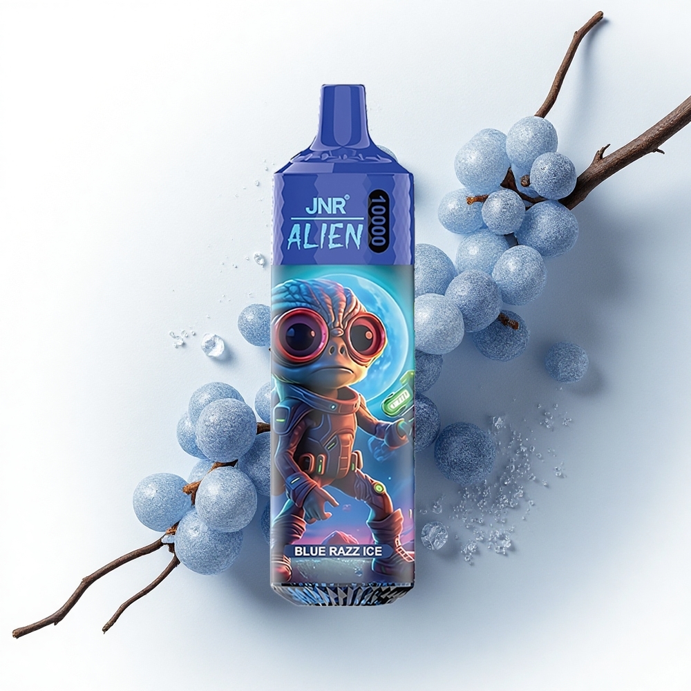 JNR Alien 10000 Blauwe Framboos IJs met Mesh Coil en LED Verlichting