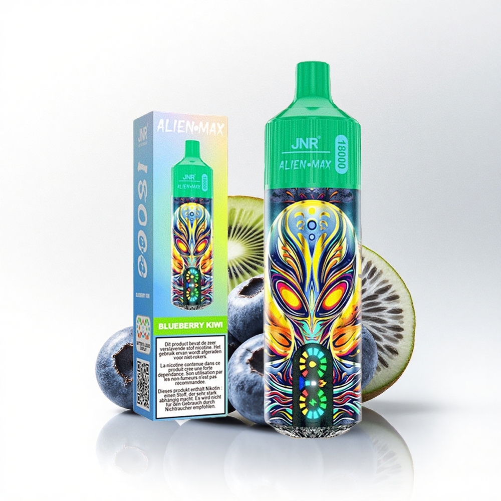 JNR Alien Max 18000 Blauwe Bes Kiwi Dubbel Mesh & Snel Opladen