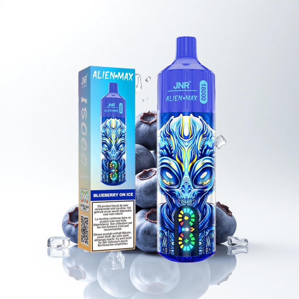JNR Alien Max 18000 Blauwebes Op IJs met Dual Mesh Coil & Dual Core en Type-C Snelladen