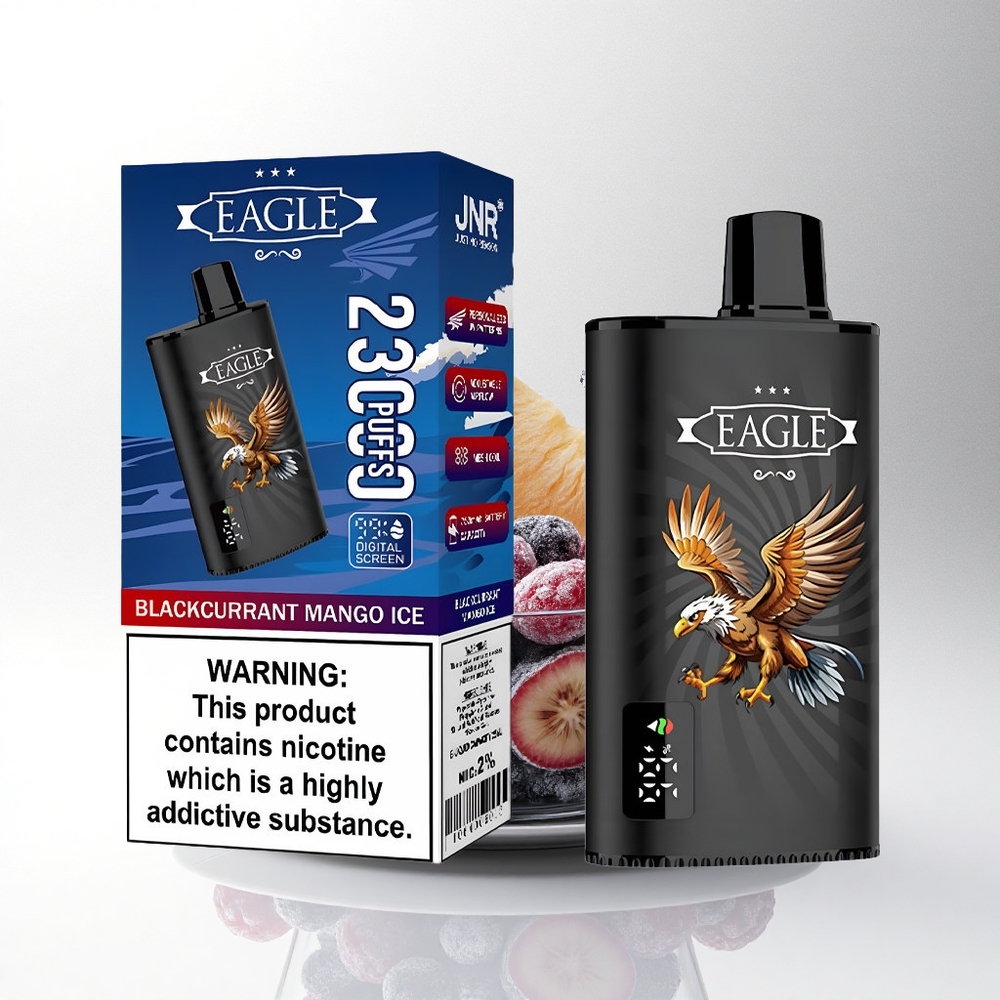 JNR EAGLE Smart 23000 Zwarte bes mango ijs met digitale scherm en 750mAh batterij