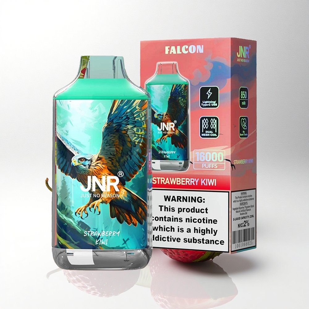 JNR Falcon 16000 Aardbei Kiwi Dual Mesh 22ml Smart LED