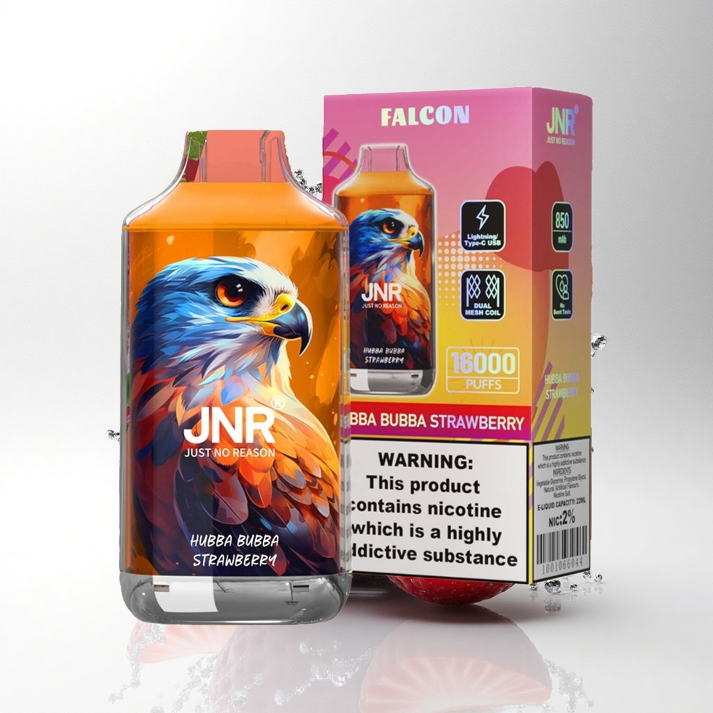 JNR Falcon 16000 Bubbel Bubbel Aardbei 16000 Trekken Dual Mesh Coil Type C
