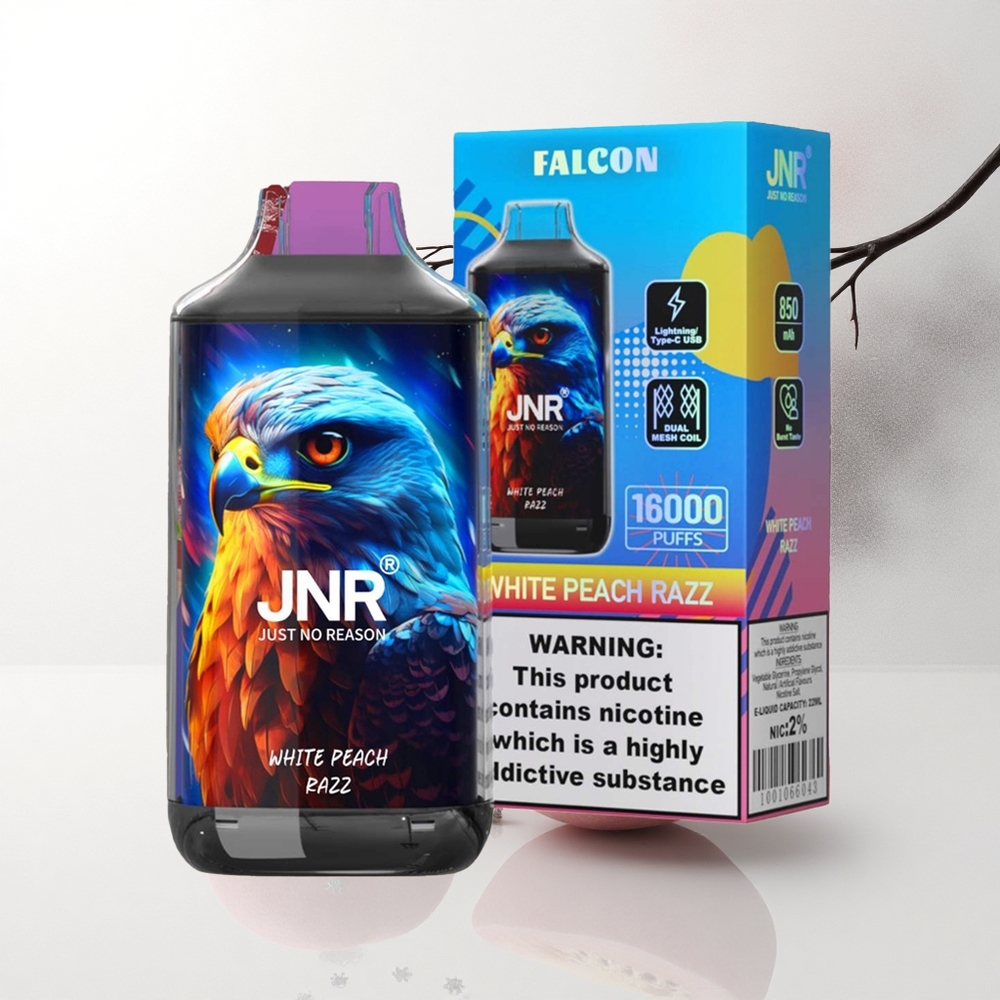 JNR Falcon 16000 Witte Perzik Razz Dual Mesh & Type C