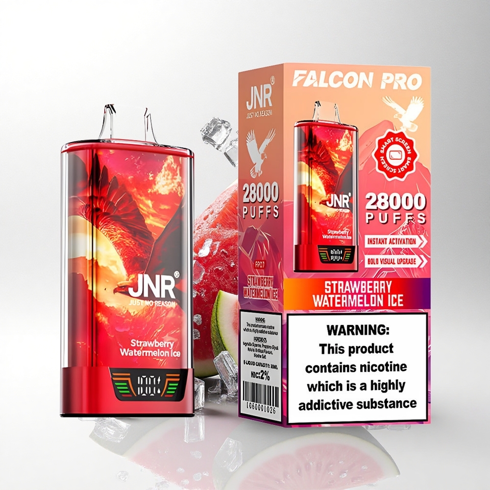 JNR Falcon Pro 28000 Aardbei Watermelon IJs met Dubbele Mesh en Slim Display