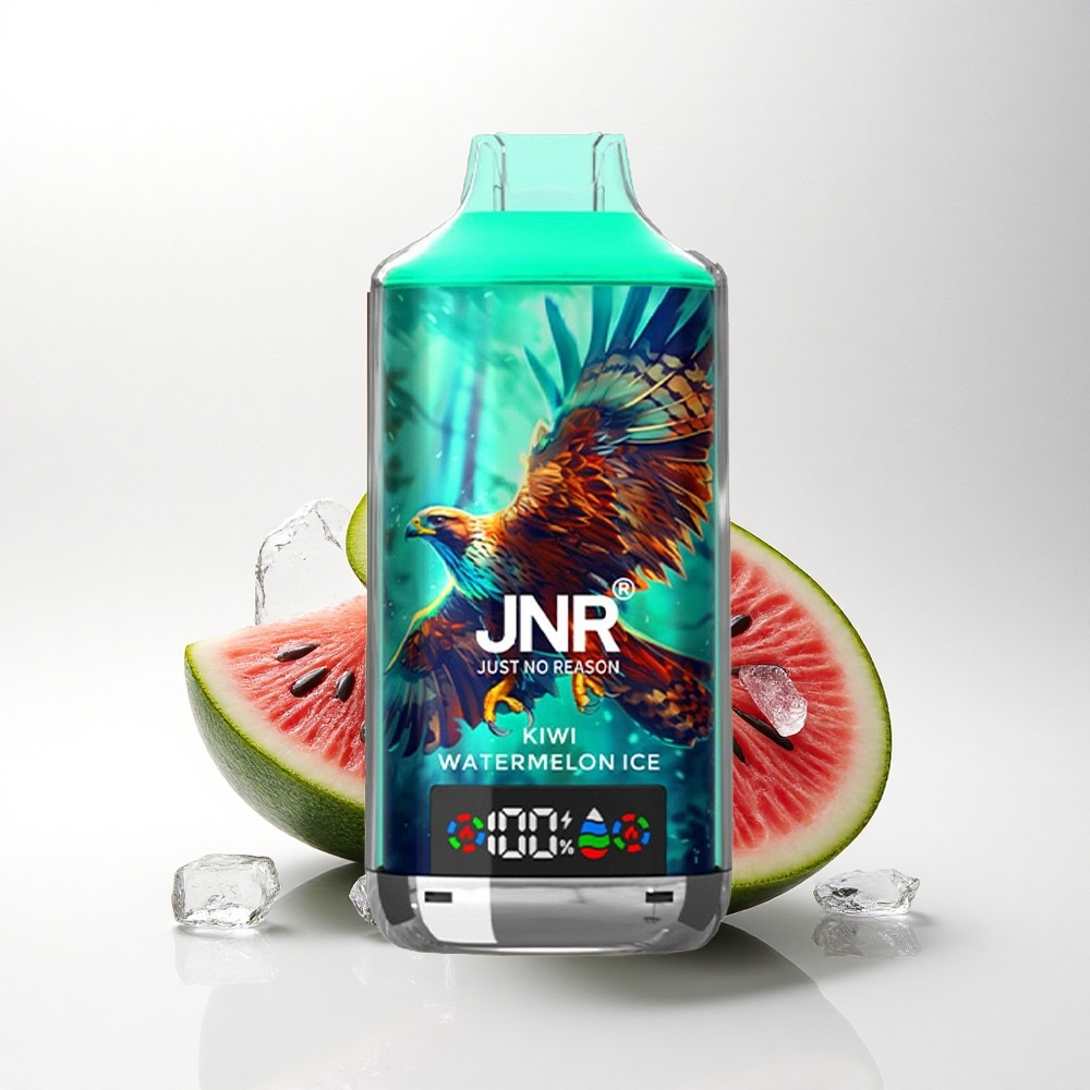 JNR Falcon X 18000 Kiwi Watermeloen IJs Dubbele Mesh Coil & Dubbele Kern 24ml Digitale Display