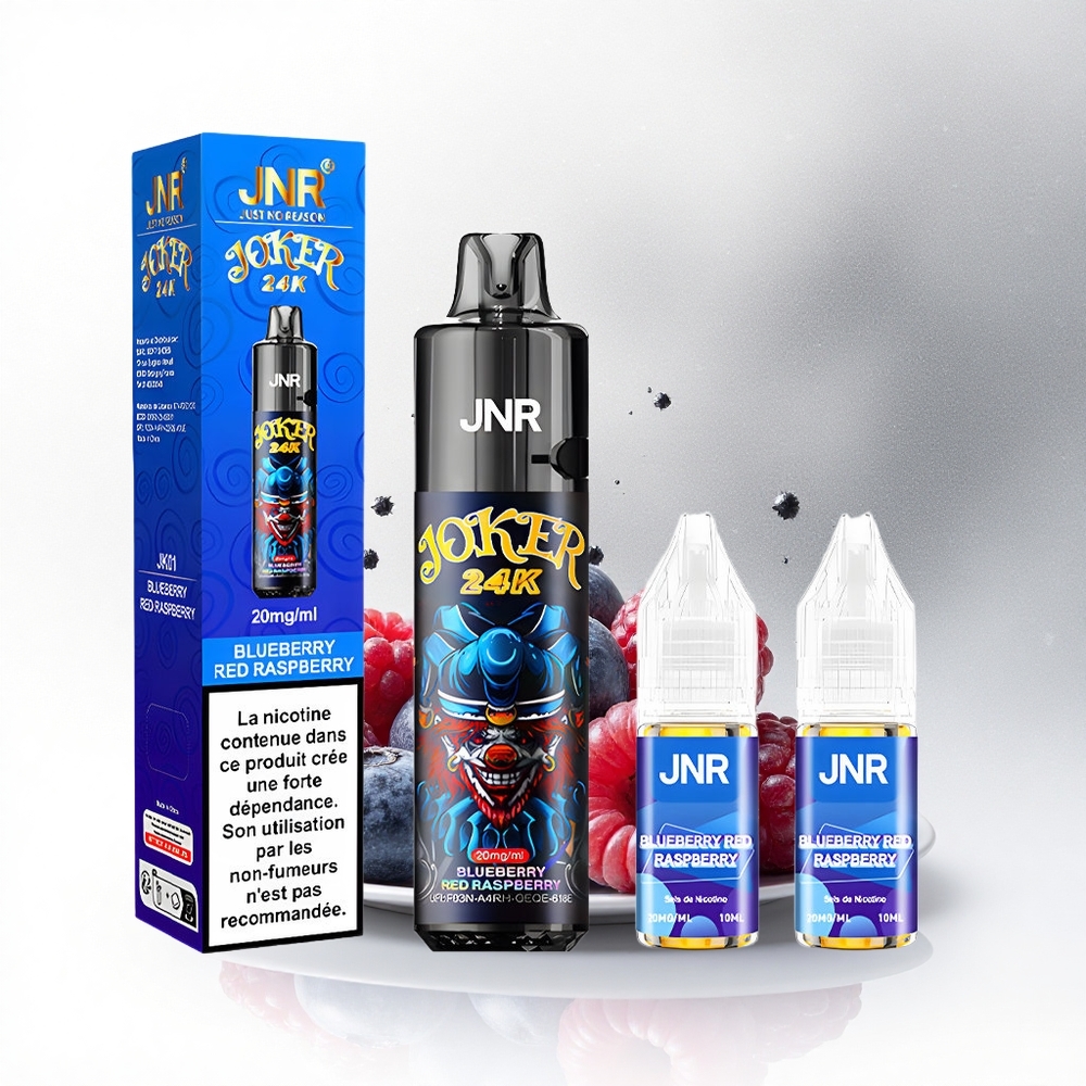 JNR Joker 24K Blauwe Bes Rode Framboos Met Zichtbaar Vloeistofniveau en Ademend Licht