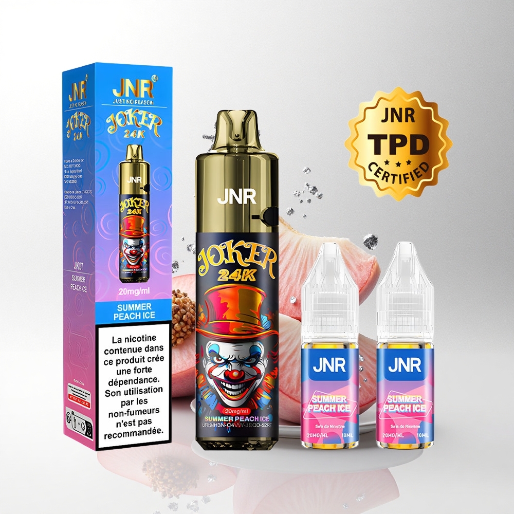 JNR Joker 24K Zomerse Perzik IJs met Zichtbaar Vloeistofniveau en 800mAh Batterij