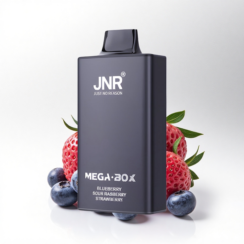JNR Mega Box 25000 Blauwe Bes Zure Framboos Aardbei 30ml Dual Mesh