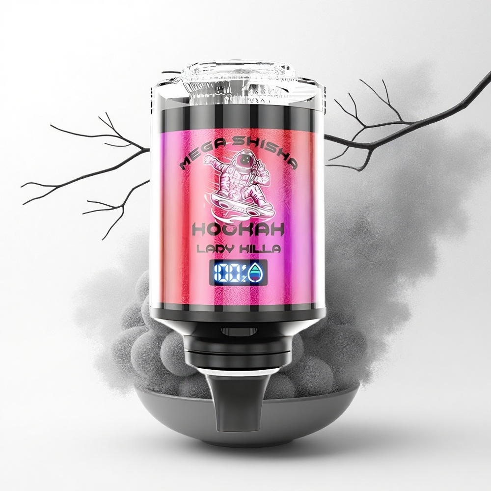 JNR Mega Shisha Hookah 100K Dame Doder 2200mAh Lichtscherm