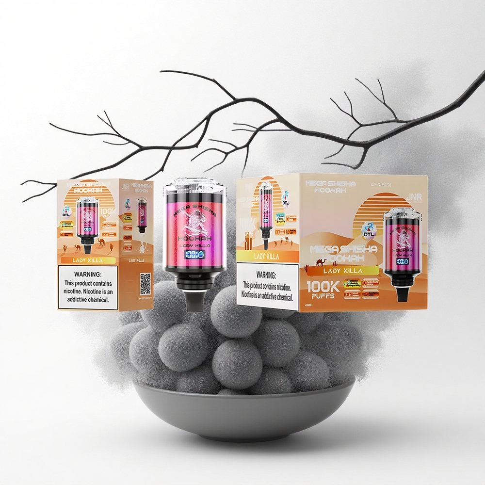JNR Mega Shisha Hookah 100K Dame Doder 2200mAh Lichtscherm