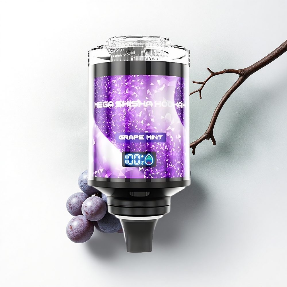 JNR Mega Shisha Hookah 100K Druif Munt Scherm Luchtstroom