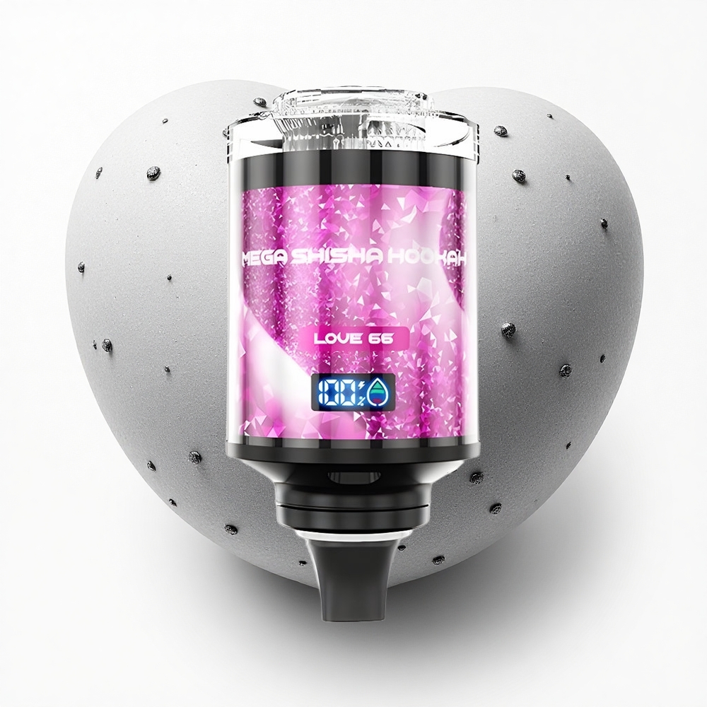 JNR Mega Shisha Hookah 100K Liefde 66 60ml Lichtscherm