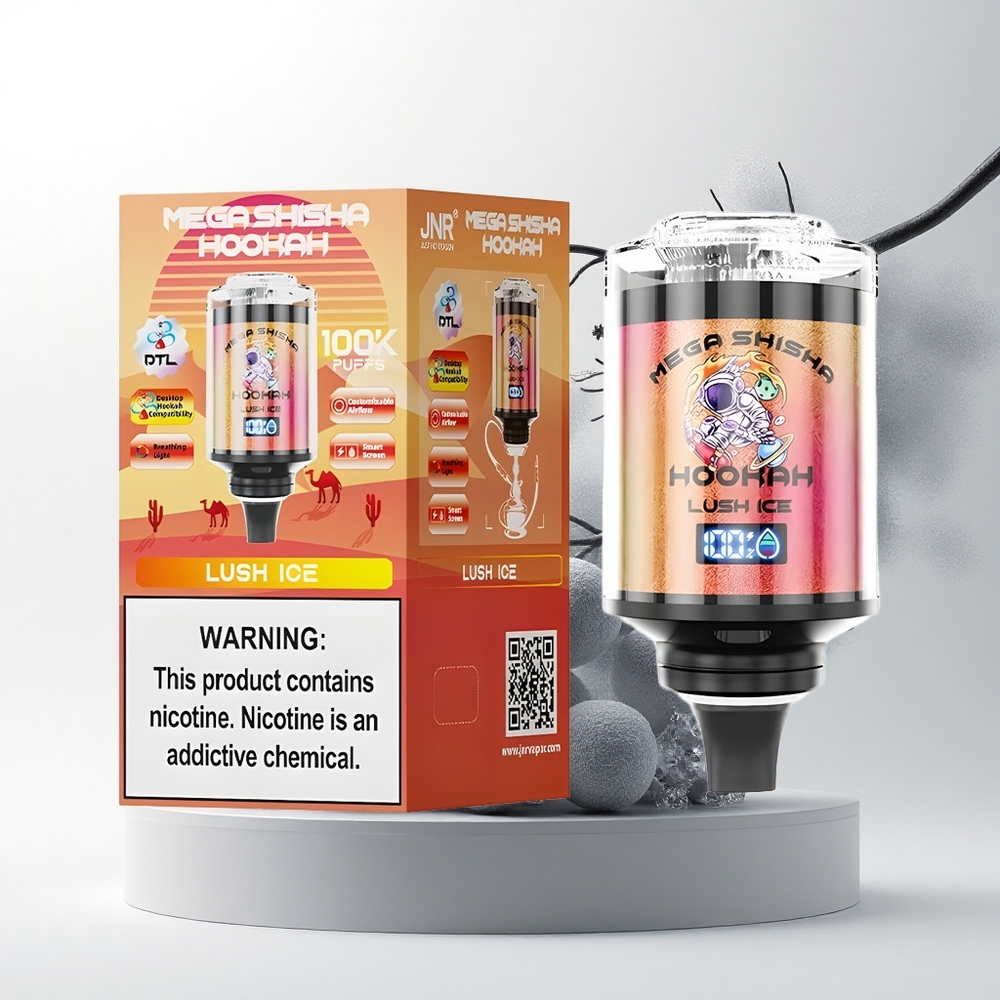 JNR Mega Shisha Hookah 100K Lush IJs Type-C Snel Opladen 60ml