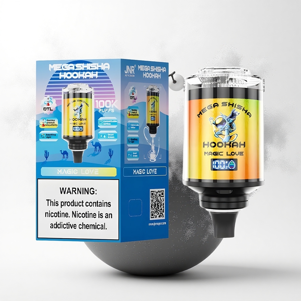 JNR Mega Shisha Hookah 100K Magische Liefde 2200mAh Lichtscherm