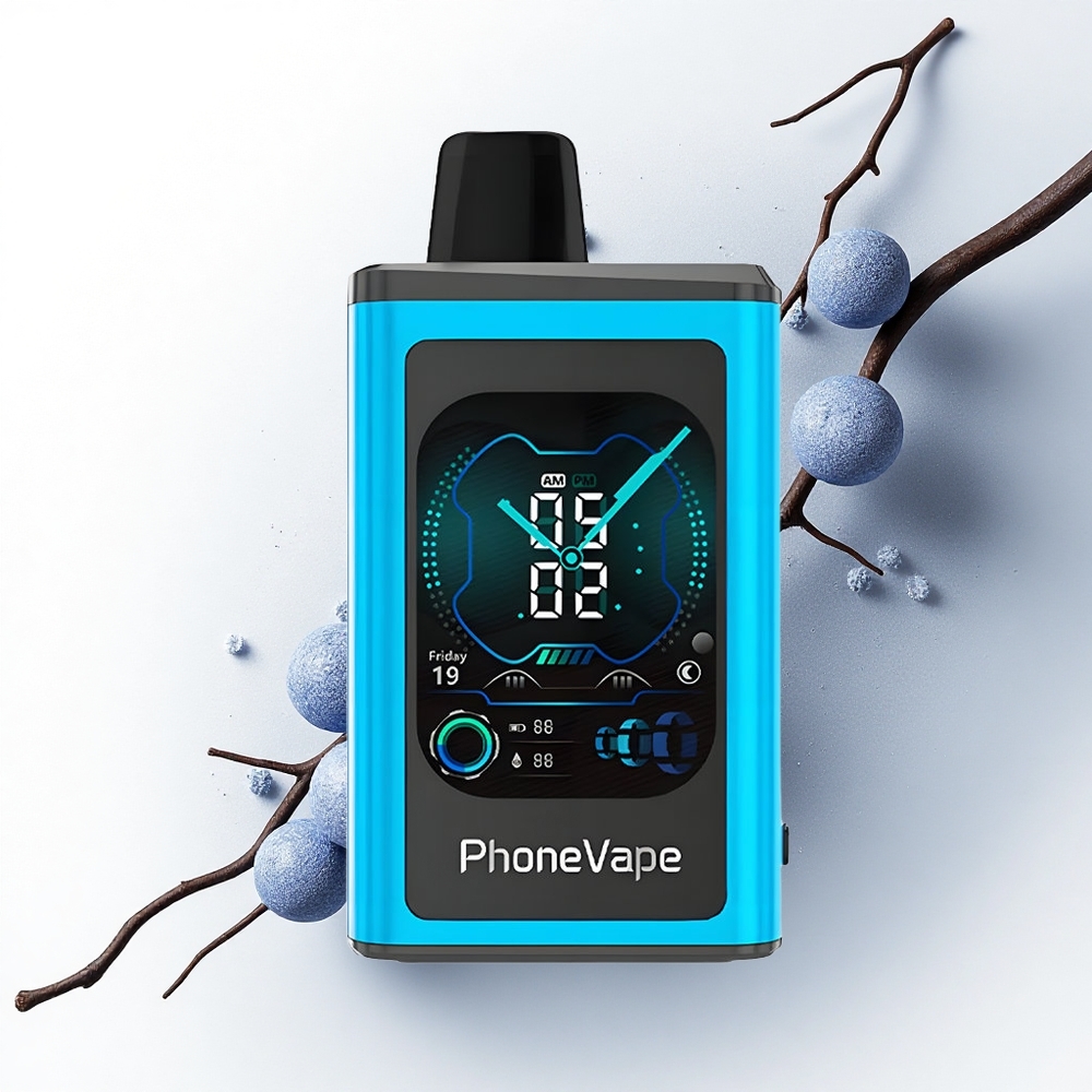 JNR PhoneVape 30000 Blauwe Framboos IJs met Turbo Modus en Instelbare Luchtstroom