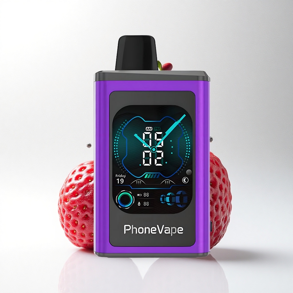 JNR PhoneVape 30000 Kers Aardbei Framboos Volle Scherm Type-C Oplaadbaar Sms Functie