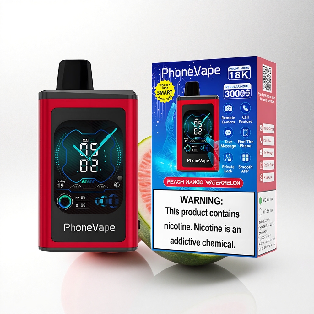 JNR PhoneVape 30000 Perzik Mango Watermelon Type-C Turbo Scherm