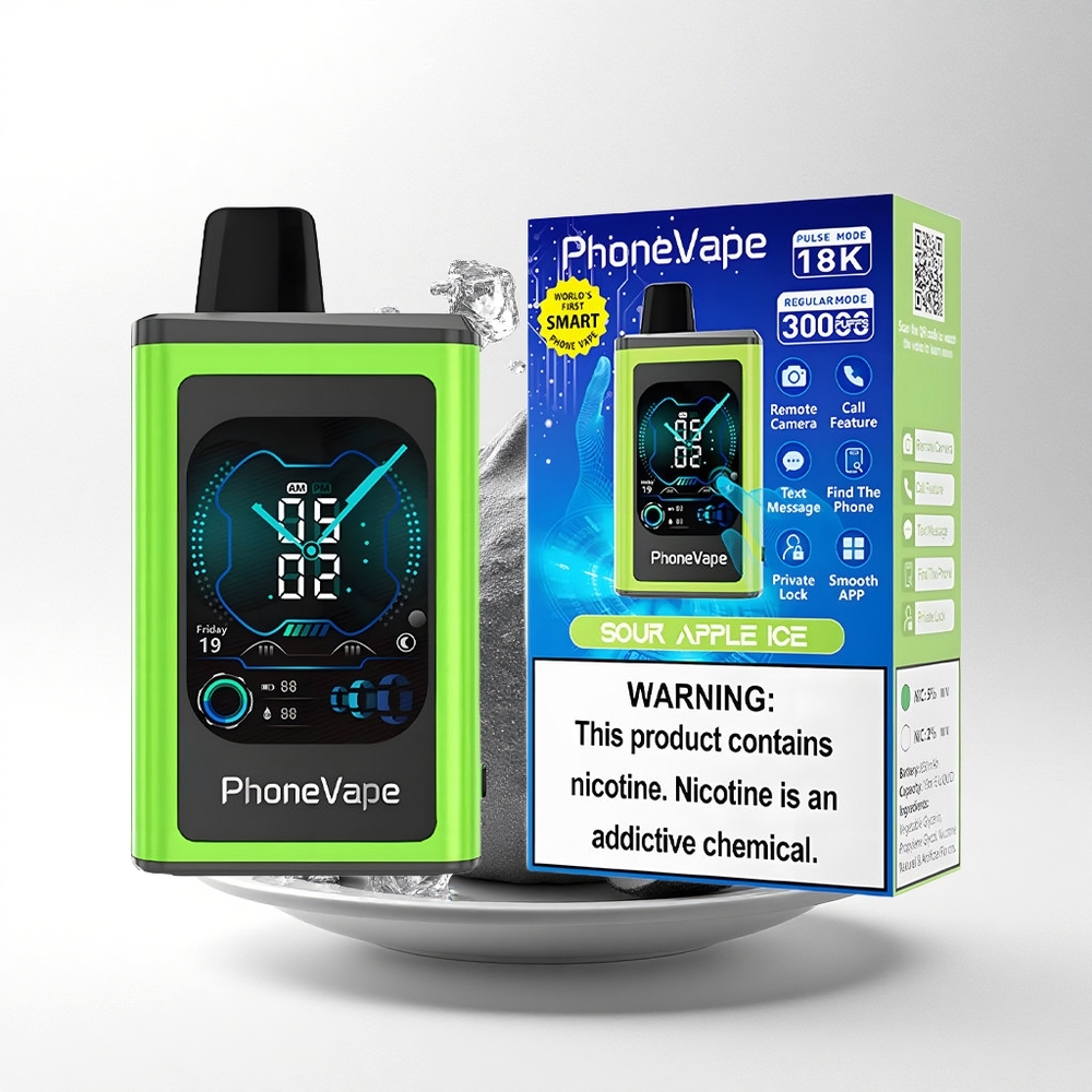 JNR PhoneVape 30000 Zure Appel IJs met Turbo Modus en Aanpasbare Luchtstroom