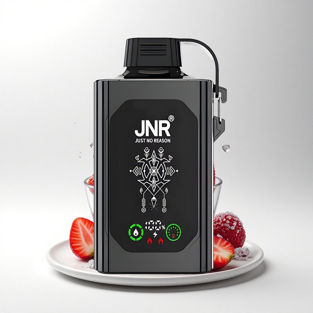 JNR Shisha Hookah Box 20500 Aardbei IJs HD Scherm 25ml Dual Mesh