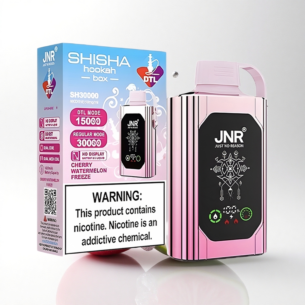 JNR Shisha Hookah Box 20500 Kers Watermeloen Freeze met HD Display en Dual Mesh Coil