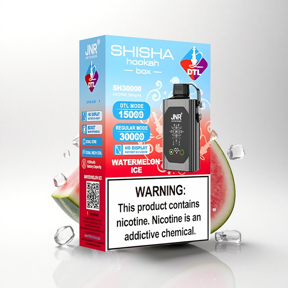 JNR Shisha Hookah Box 20500 Watermeloen IJs HD Display Dual Mesh Coil