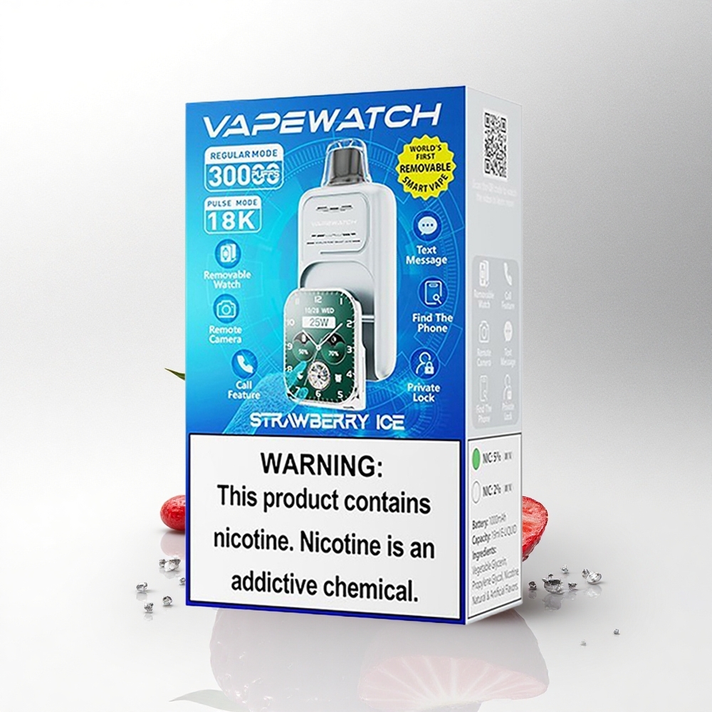 JNR VapeWatch 30000 Aardbeien IJs Dual Mesh 19mL 1000mAh Type-C