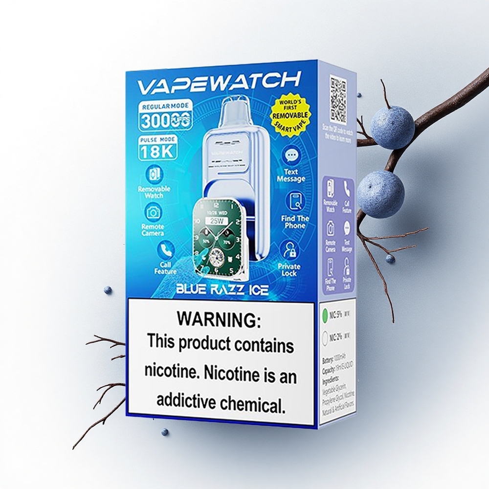 JNR VapeWatch 30000 Blauwe Framboos IJs Dual Mesh 19mL