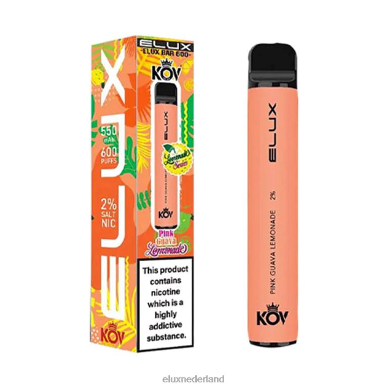 Elux Bar wegwerpvape uit de limonadeserie roze guavelimonade 288Z106 - ELUX Amsterdam