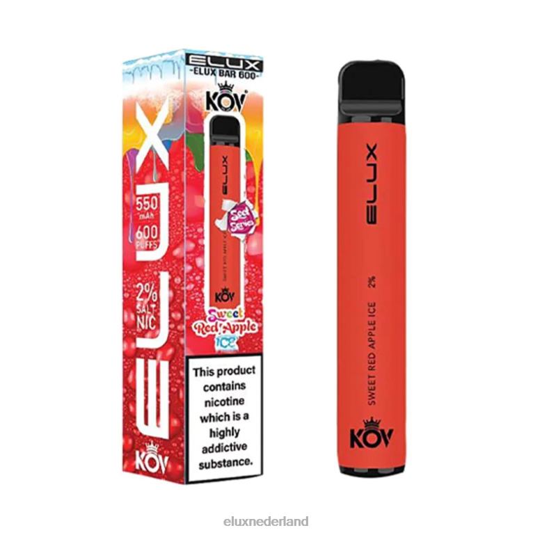 Elux Bar wegwerpvape uit de zoete serie zoet rood appelijs 288Z11 - ELUX Nederland